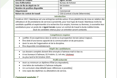 recherche_d_emploi Maintecas S.A.S  